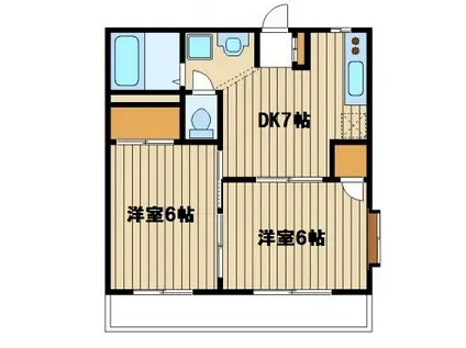 メゾン・ド・カトルF(2DK/1階)の間取り写真