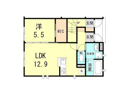 エトワール(1LDK/1階)の間取り写真
