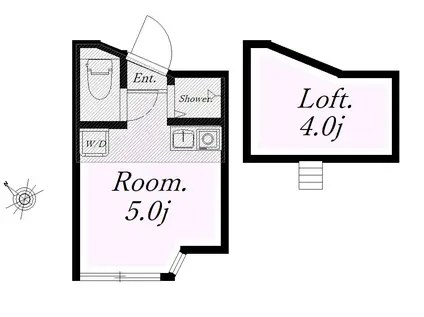 ユナイト白楽マービックストリート(ワンルーム/1階)の間取り写真