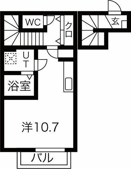 LEBEL TWEE(ワンルーム/2階)の間取り写真