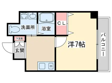 ラ・フォーレ松ヶ枝町Ⅰ(1K/7階)の間取り写真