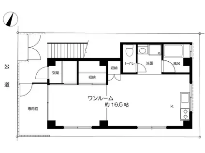 すはま荘(ワンルーム/1階)の間取り写真