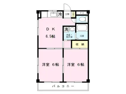 ドミール多摩(2DK/2階)の間取り写真