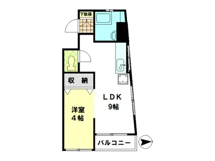 池田ハイツ(1LDK/2階)の間取り写真