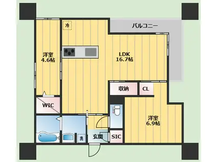 ARMOJOUR SOIR(2LDK/2階)の間取り写真
