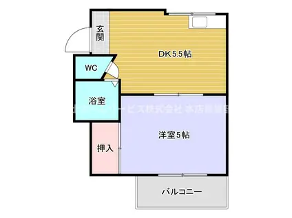 ウエストハイム墨江(1DK/1階)の間取り写真