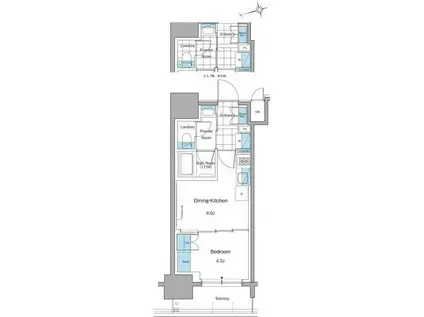 ルフォンプログレ本郷三丁目(1DK/4階)の間取り写真