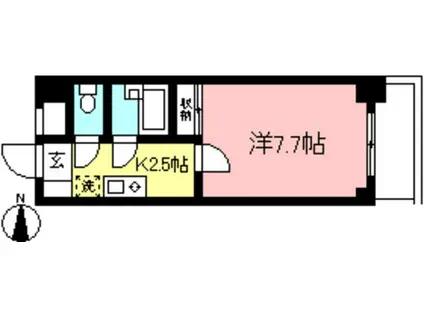 ブルーグレードヒルズ(1K/4階)の間取り写真