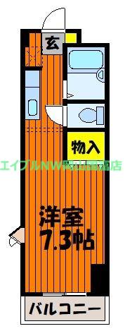 ファインパーク原尾島(1K/2階)の間取り写真