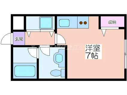 パラドール北加賀屋(ワンルーム/2階)の間取り写真