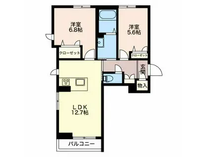 江南ガーデン 303(2LDK/3階)の間取り写真