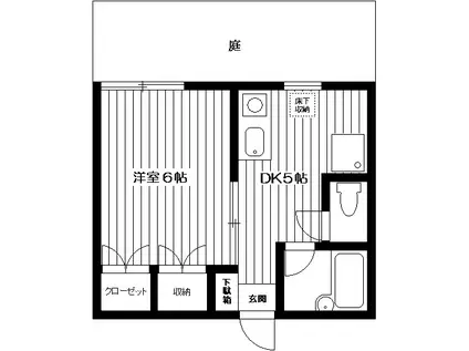 アメニティ等々力(1DK/1階)の間取り写真