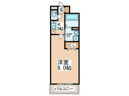 ブリリアントコートLALLURE(1K/5階)の間取り写真