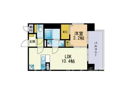 FERIO博多南(1LDK/7階)の間取り写真