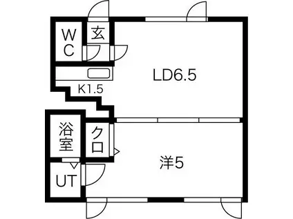 カサ・ボニータB(1LDK/2階)の間取り写真