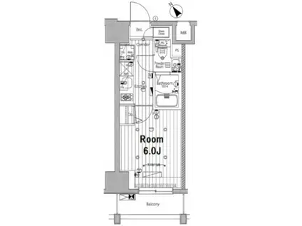 メイクスデザイン川崎II(1K/10階)の間取り写真