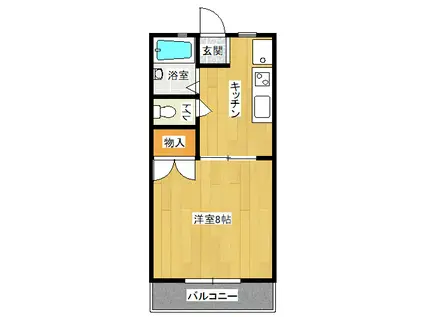 イトウハイツ3(1K/2階)の間取り写真