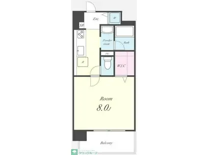 リヴィエール船橋(1K/2階)の間取り写真