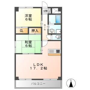 グラード(2LDK/5階)の間取り写真