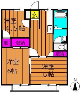 パナハイツYOU(3DK/2階)の間取り写真