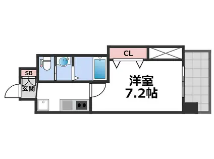 LUXE鶴見(1K/9階)の間取り写真