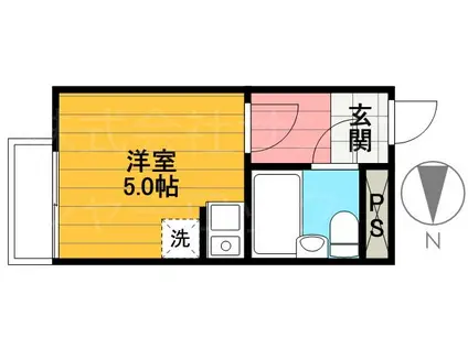 リナマンション西国立(ワンルーム/2階)の間取り写真