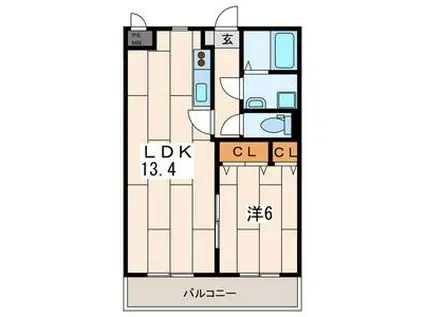 メーラ西鶴間III(1LDK/3階)の間取り写真