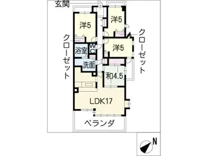 御棚町パークホームズ204(4LDK/2階)の間取り写真
