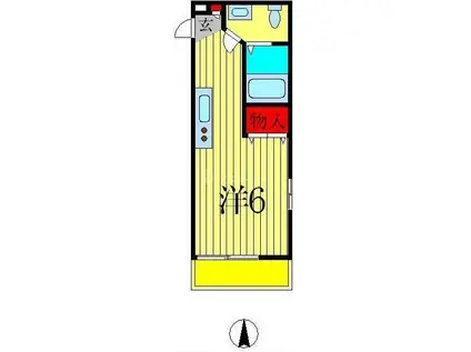 ヒューマンパレス南流山VII C棟(ワンルーム/2階)の間取り写真