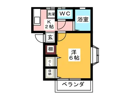 ハイツ越路(1K/2階)の間取り写真