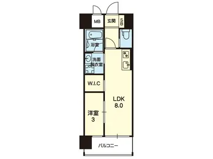 QUEENSBRIDGE HOUSES(1LDK/11階)の間取り写真