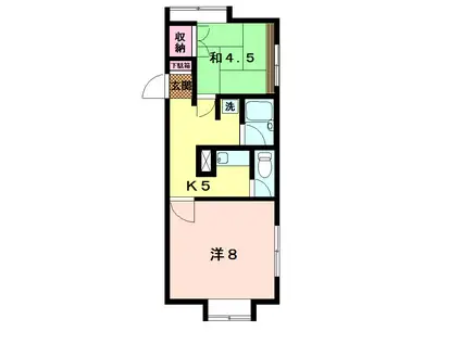 グリーンハイツ(2K/1階)の間取り写真