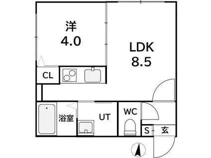 ラフィーネ平岸(1LDK/3階)の間取り写真
