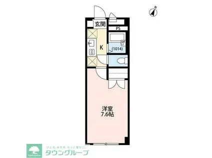 アンプルールフェール上福岡II(1K/1階)の間取り写真