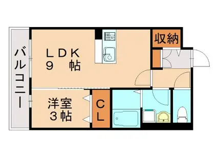 ラ・ポルテ今宿(1LDK/2階)の間取り写真