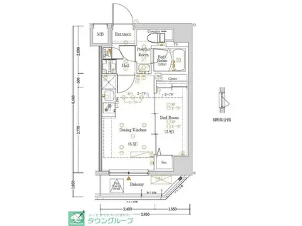 LOG東京スカイツリー(1DK/4階)の間取り写真