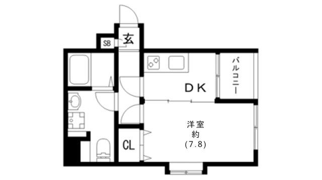 オープンセサミ元町通(1DK/4階)の間取り写真