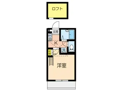 マーベラス羽衣町(1K/2階)の間取り写真