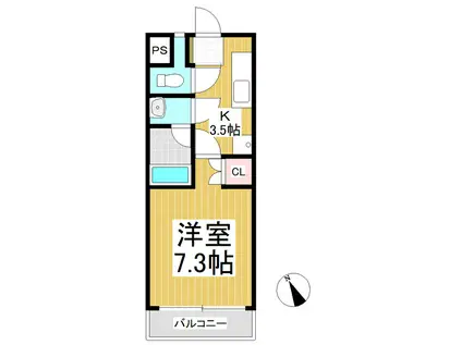 メゾン晩霞 BANKA(1K/2階)の間取り写真