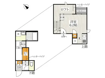 CB和白ソリエボ(1K/2階)の間取り写真
