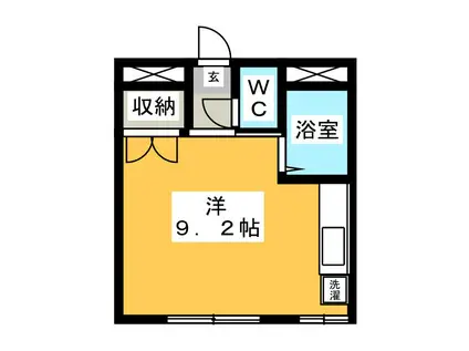 エクセルビュー(ワンルーム/1階)の間取り写真