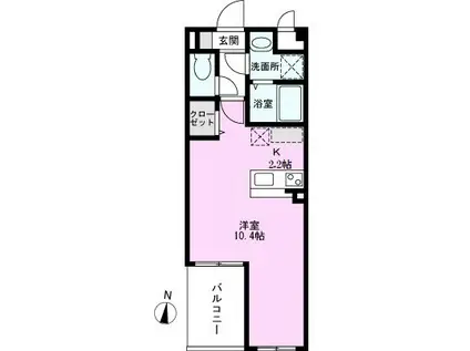 ブルー・マリヌ(ワンルーム/3階)の間取り写真