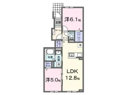 エス・スールVIII(2LDK/1階)の間取り写真