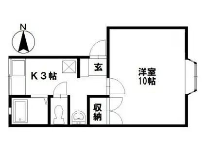 マーセルエミール(1K/2階)の間取り写真