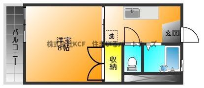 ウッディハイツ(1K/1階)の間取り写真