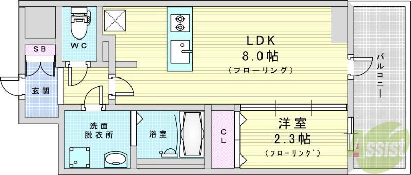 ソルテラスOSAKA千里丘駅前(1LDK/10階)の間取り写真