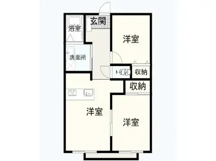 サンフォレスト(2LDK/3階)の間取り写真