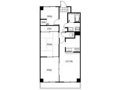 カルフール大町(3LDK/7階)の間取り写真