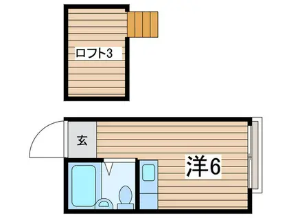 サウスドゥファルコン(ワンルーム/2階)の間取り写真