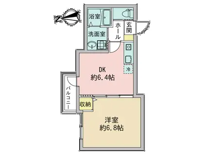 フォルトゥーナ打出浜(1DK/3階)の間取り写真